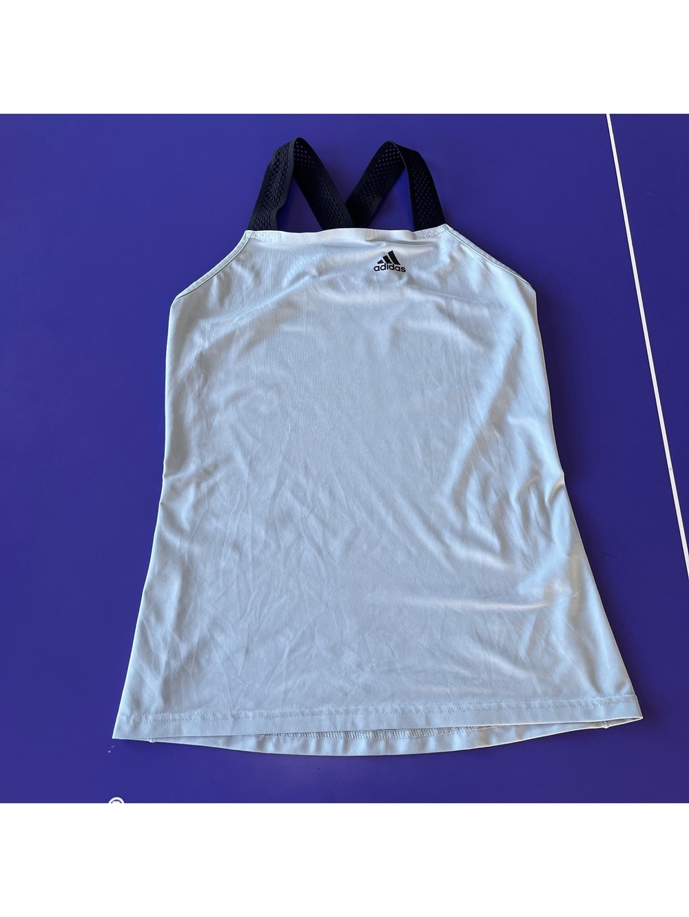 Adidas Light Blue Athletic Tank Top with Black Straps Women’s sz S